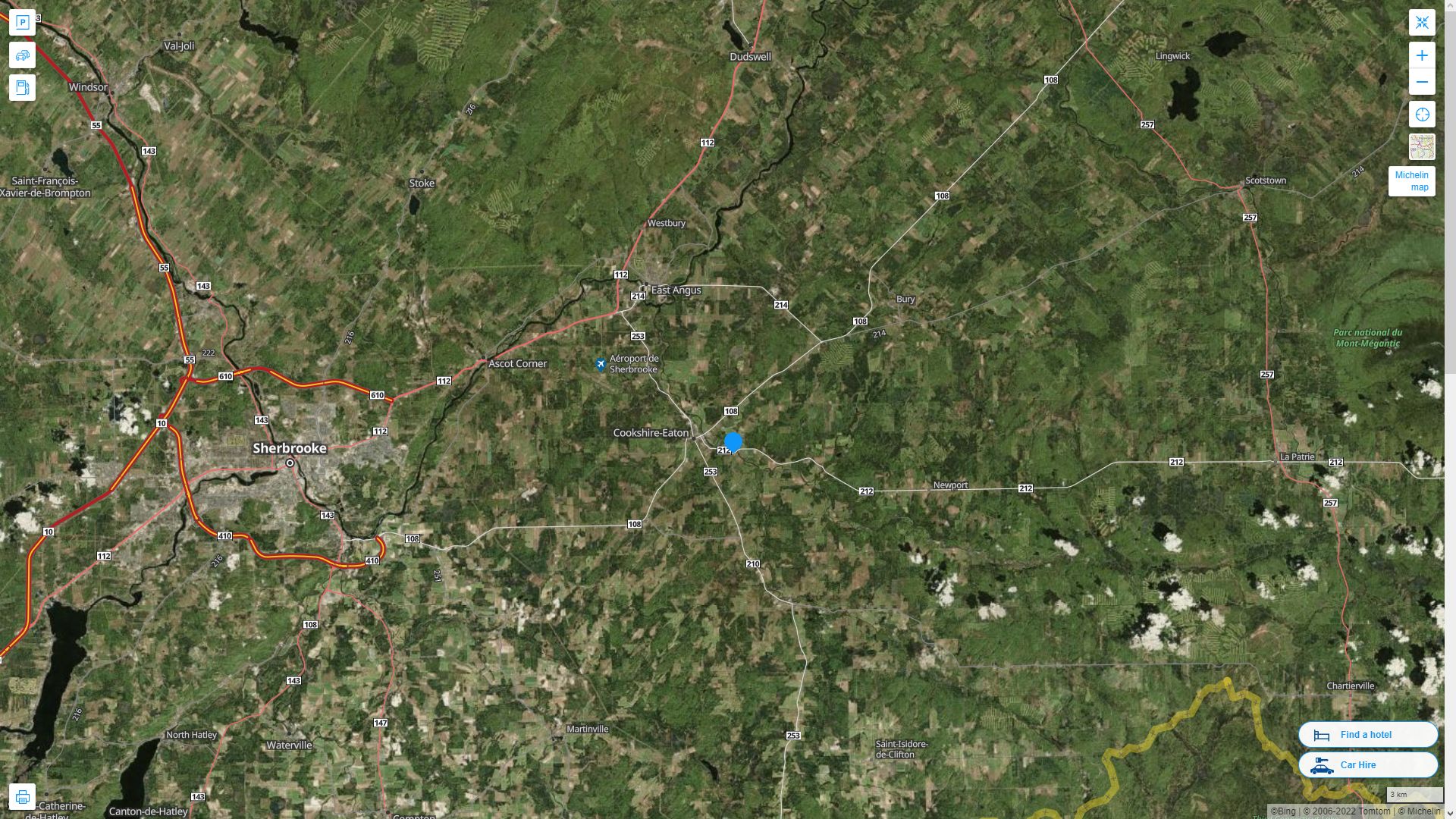 Quebec City Highway and Road Map with Satellite View